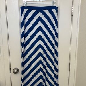 The Limited Blue and White Chevron Maxi Skirt